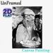Spaghetti Feasting Painting Poster, Vintage Monochrome Scene Poster, Playful Nostalgic Design Featuring Man Enjoying Messy Spaghetti Feast, Ideal For_maomaolike.com