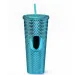 Straw With Lid Colorful Quality Matte Finish Double Wall Coffee Mug Plastic Studded Durian Tumblers Cold Bling Cup_maomaolike.com