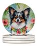 Papillon Luau Large Sandstone Coasters Pack Of 4 Absorbent Round Coasters Decor Gifts For Men Or Women, 4 In, Multicolor_maomaolike.com