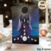 Moon Phase Goddess Painting Poster, Mystical Spiritual Style Poster, Dark Robed Figure With Moon Phase Cycle & Dotted Radiant Details_maomaolike.com