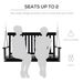 2-Seater Hanging Porch Swing Outdoor Patio Swing Chair Seat With Slatted Build And Chains, 440lbs Weight Capacity, Black_maomaolike.com