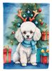White Toy Poodle Christmas Reindeer Garden Flag Mailbox Flag Decorative Yard Flag Banner Outside Patio Artwork Yard Flower Beds, Garden Size, Multicolor_maomaolike.com