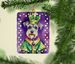 Schnauzer King Of Mardi Gras Porcelain Ornament Christmas Tree Hanging Decorations For Home Christmas Holiday, Rectangle, Gift, Multicolor_maomaolike.com