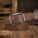 Men Women Western Denim Pu Leather Belt - Vintage Jeans With Carved Buckle Brown Belt_maomaolike.com