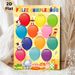 Birthday Calendar Painting Poster, Vibrant Cartoon Animal & Balloon Themed Poster, Practical Design To Track Monthly Birthdays, Ideal For Office_maomaolike.com