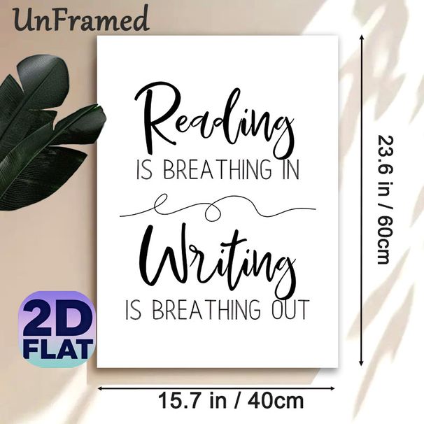 Reading & Writing Quote Painting Poster, Minimalist Black & White Typographic Poster, Inspirational Literary Decor Ideal For Home Office, Study Room_maomaolike.com