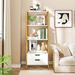 4-Tier Ladder Shelf With 2 Drawers 52.5 Inch Tall Freestanding Bookcase_maomaolike.com