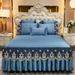 European Style Quilted Skirt Single Piece Three-Piece Set Machine Washable Mattress Non-Slip Bed Cover Lace Bedspread 1.8m_maomaolike.com