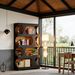 Bookshelf, 4-Tier S-Shaped Bookcase Freestanding Display Shelves_maomaolike.com
