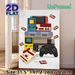 Retro Gaming Console Painting Poster, Vibrant Flat-Style Vintage Game Devices Poster, Nostalgic Gaming Decor Ideal For Game Room, Bedroom_maomaolike.com