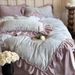 French High-End Printed Winter Milk Velvet Four-Piece With Fleece Lining, Thickened Princess Style Bedding Set_maomaolike.com