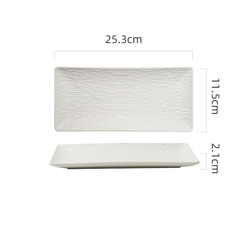 Rock Pattern Ceramic Square Western Steak Cake Dessert Pastry Exquisite Dish Plate Commercial Use_maomaolike.com