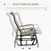 Gliding Lounger Chair, Single Rocker With Lightweight Metal & Mesh Construction, Brown/Tan_maomaolike.com