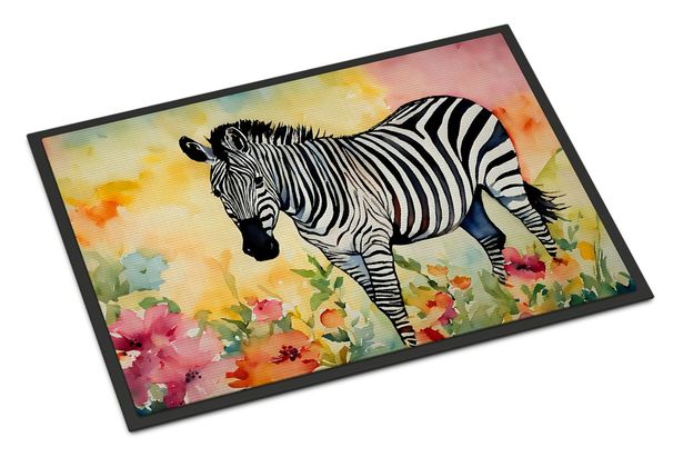 Zebra Doormat Front Door Mat Indoor Outdoor Rugs For Entryway, Non Slip Washable Low Pile, 24H X 36W_maomaolike.com