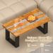 Premium Teak Wood Patio Table With River-Inspired Epoxy Tabletop – Durable, Waterproof & Stylish Outdoor Coffee Table For Garden, Poolside_maomaolike.com