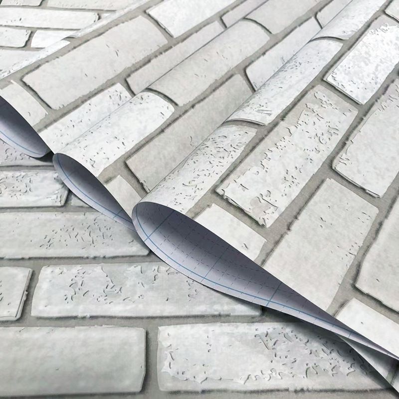 45cm*2000cm White Brick Peel And Stick Wallpaper, Realistic 3D Faux Brick Waterproof Self Adhesive Wall Covering For Bedroom Living Room Kitchen_maomaolike.com