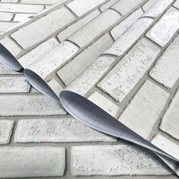 45cm*2000cm White Brick Peel And Stick Wallpaper, Realistic 3D Faux Brick Waterproof Self Adhesive Wall Covering For Bedroom Living Room Kitchen_maomaolike.com