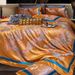 Luxurious Brocade Four-Piece Set Satin Color Woven Jacquard Sheet Bed Cover Multi-Set Bedding_maomaolike.com