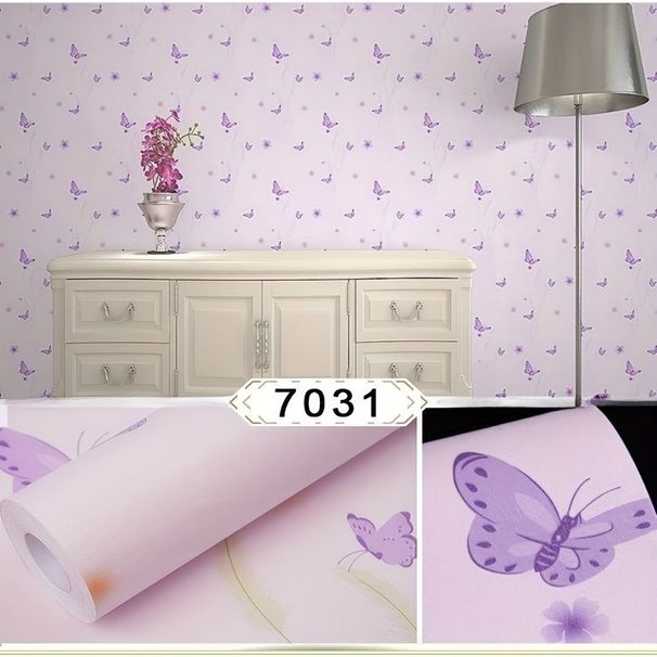 Thickened Dormitory Stickers Adhesive Wallpaper Self-PVC Purple Butterfly Renovation Waterproof Moisture-Proof Rental_maomaolike.com