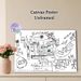 Abstract Mind Maze Painting Poster, Hand-drawn Graffiti-style Office-themed Map Poster, Unique Artistic Design Ideal For Home Office, Study Area_maomaolike.com