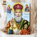 Saint Nicholas Themed Painting Poster, Traditional Vibrant Orthodox Icon Style Poster, Exquisite Detailed Religious Artwork Ideal For Home Prayer_maomaolike.com