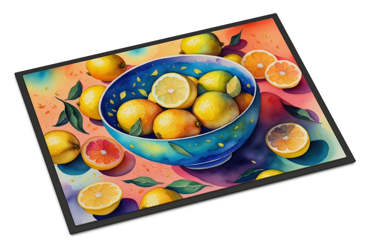 Colorful Lemons Doormat Front Door Mat Indoor Outdoor Rugs For Entryway, Non Slip Washable Low Pile, 24H X 36W_maomaolike.com