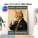 Vintage Cat & Espresso Painting Poster, Retro Nostalgic Styled Poster, Dapper Ginger Cat In Formal Suit Holding Floral Teacup With Fun Quote, Brings_maomaolike.com
