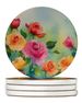 Roses In Watercolor Large Sandstone Coasters Pack Of 4 Absorbent Round Coasters Decor Gifts For Men Or Women, 4 In, Multicolor_maomaolike.com
