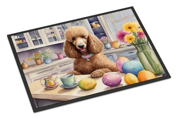 Decorating Easter Poodle Doormat Front Door Mat Indoor Outdoor Rugs For Entryway, Non Slip Washable Low Pile, 24H X 36W_maomaolike.com