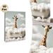 Giraffe In Bathtub Painting Poster, Whimsical Playful Giraffe With Foam Bath Scene Poster, Lighthearted Decorative Accent For Bathroom, Living Room_maomaolike.com