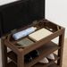 A Height-adjustable Shoe-changing Bench Made Of High-quality Wood, Equipped With A Comfortable Seat And Concealed Storage Space,Natural Rubber Wood,Brown_maomaolike.com