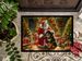 Tibetan Mastiff And Santa Claus Doormat Front Door Mat Indoor Outdoor Rugs For Entryway, Non Slip Washable Low Pile, 24H X 36W_maomaolike.com