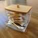 Daily Necessities Bamboo Lid Storage European Style Transparent Desktop Swab Makeup Remover Cotton Dustproof Box Home_maomaolike.com