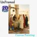 Middle Eastern Women At The Well Painting Poster, Warm-toned Realistic Oil Style Poster, Captivating Traditional Daily Life Decor Idea For Living_maomaolike.com