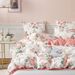 Duvet Cover Set 3 Pieces - Floral Printed Brushed Polyester Bedding Set, Ultra Soft Queen King Size 2 Pillowcases,_maomaolike.com