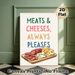 Meats & Cheeses Themed Painting Poster, Colorful Cartoon-style Charcuterie Platter Poster, Playful Food-themed Decor Ideal For Kitchen And Dining Room_maomaolike.com