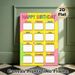 Birthday Tracker Painting Poster, Vibrant Hand-drawn Style Poster, Practical Monthly Birthday Record Display, Suitable For Office, Lounge And Party_maomaolike.com