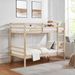 Twin Over Twin Bunk Bed With Ladder,Wooden Bunk Bed With High Guardrail And Ladder For Kids, Teens, Dorm Rooms, And Guest Rooms,No Box Spring Needed,White_maomaolike.com
