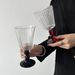 Clearance Vintage French Style High-Value Vertical Stripe Tall Red Beverage Ice Cream Wine Glass_maomaolike.com