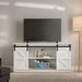 58" Farmhouse TV Stand And Entertainment Center For Televisions Up To 65 Inchs,with Sliding Barn Doors And Storage Cabinets,White_maomaolike.com
