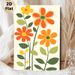 Retro Floral Painting Poster, Vibrant Minimalist Graphic Flower Poster, Cheerful Warm-toned Design, Ideal For Living Room, Bedroom And Office_maomaolike.com