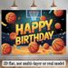 Basketball Birthday Party Banner - 2D Flat Polyester Backdrop, Wall Hanging Photo Props, Basketball Theme Party Decor_maomaolike.com
