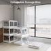 506QT 4-Pack Transparent Stackable Storage Bins With 5 Doors To Open With Wheels, Folding Plastic Craft Containers Large Closet Organizers Box For Bedrooms Living Rooms Study Kids' Toys, Black_maomaolike.com