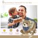 Baby Rocking Horse With Lullaby, Ride On Horse, Bear Themed Plush Animal Rocker With Pedals For Ages 18-36 Months, Easy To Assemble_maomaolike.com
