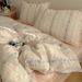 Wholesale INS Girl Heart Cute Cartoon All-Cotton Four-Piece Princess Style Pure Homestay Jacquard Washed Cotton 4-Piece Set_maomaolike.com