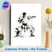Karate Themed Painting Poster, Monochrome Ink Wash Style Karate Practitioner In Combat Stance Poster, Artistic Splatter Design Ideal For Home Gym_maomaolike.com