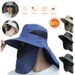Hot Sale Fishing Sun Hats UV Protection Outdoor Sunshade Fisherman Sunscreen Cap Men Women Hiking Camping Removable Big Eaves Hat_maomaolike.com