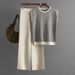 Women's Clothing Fashion suit for women, new sleeveless striped sweater top, two piece suit, high waist straight wide leg pants_maomaolike.com
