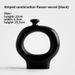 Creative Retro Black And White Striped Ceramic Vase High-end Flower Arrangement Model Living Room Decoration_maomaolike.com
