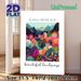 Whimsical Village Landscape Painting Poster, Vibrant Folk Art Style Poster, Colorful Hills & Houses With Inspirational Quote, Charming Wall Decor For_maomaolike.com